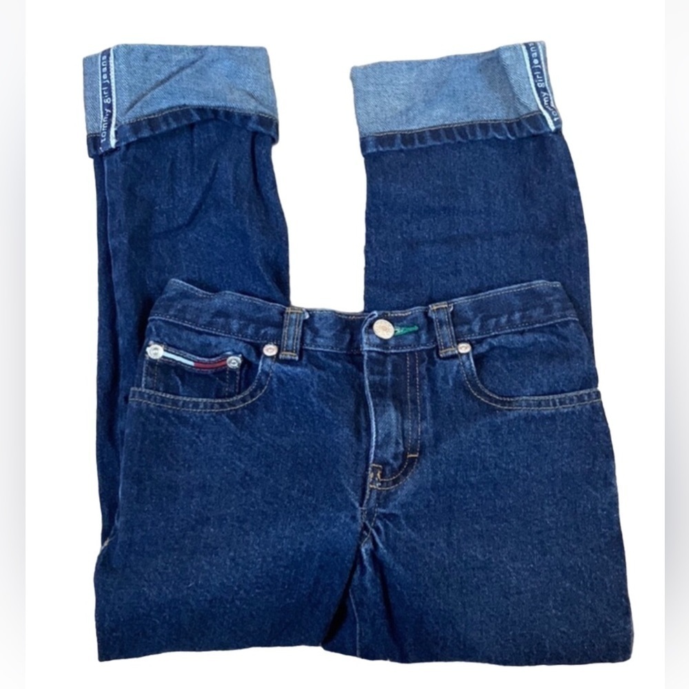 Vintage Tommy Girl Jeans cuff jeans with logo Girl’s size 7